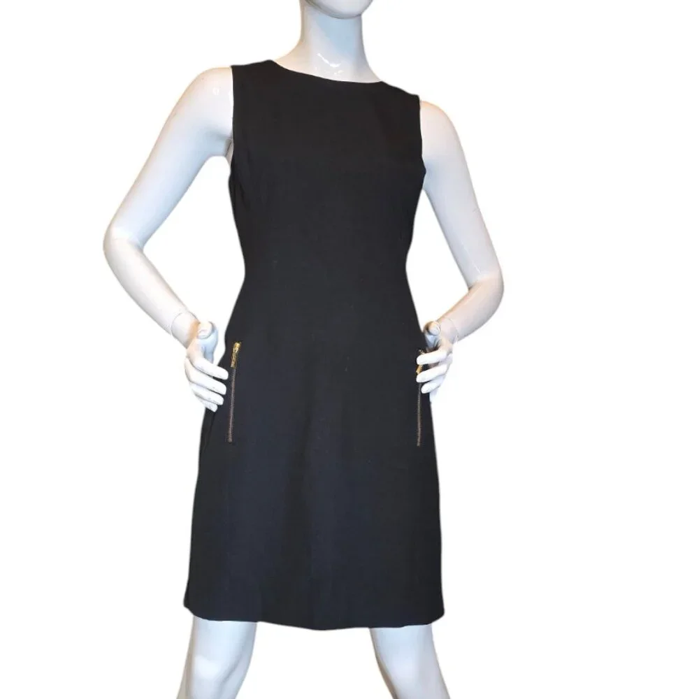 MICHAEL KORS Black Sheath Sleeveless Mini Dress sz 10